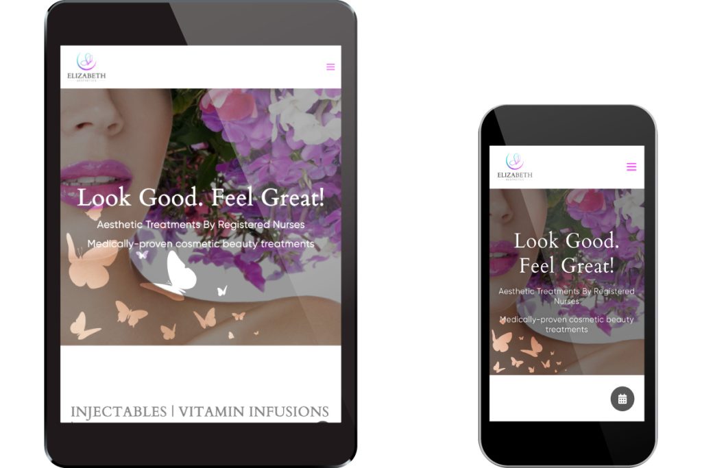 Responsive Mobile Tablet Design for Elizabeth Aesthetics