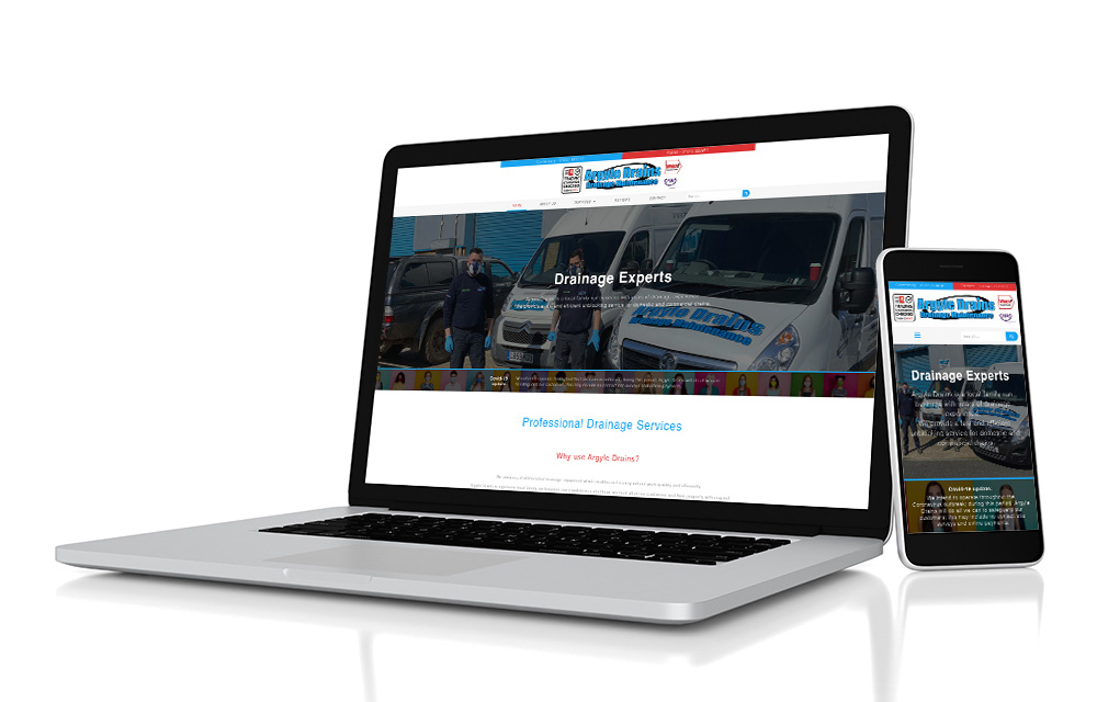 Laptop and Mobile Responsive Website for Argyle Drains