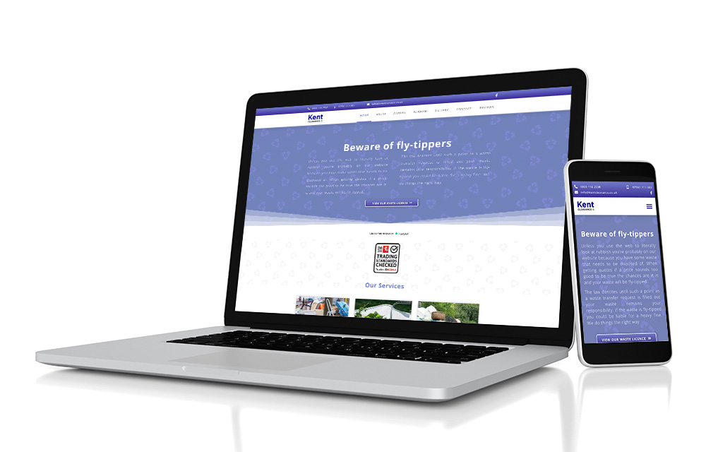 Laptop and Mobile Responsive Website for Kent Clearance